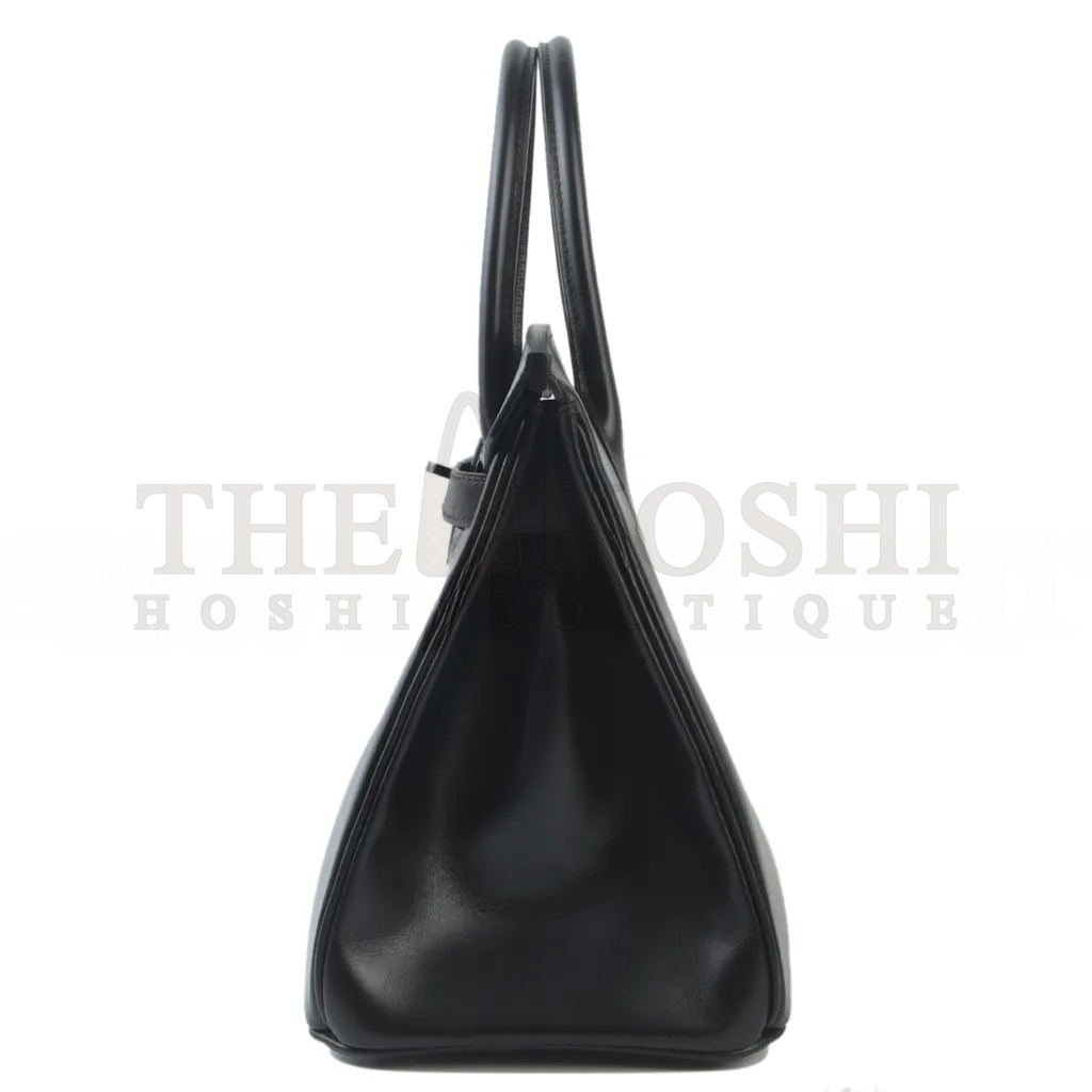 H**me5 BIRKIN 30 BOX LEATHER BLACK BLACK BUCKLE BAG H079201CA89 (30*23*15cm) Master Quality